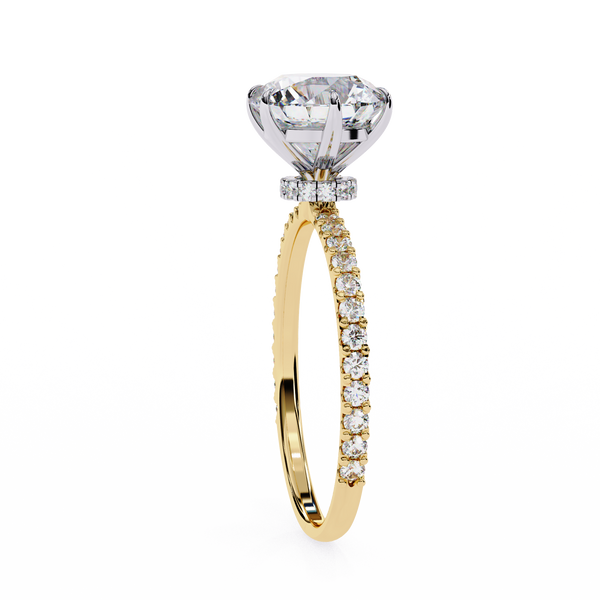 Yellow Gold Round Brilliant Diamond Ring