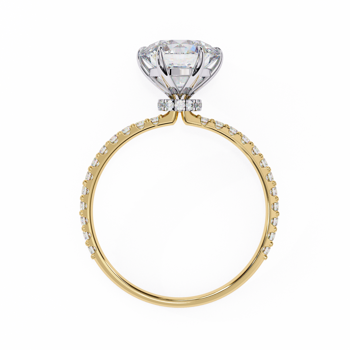 Yellow Gold Round Brilliant Diamond Ring