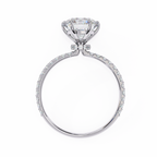 White Gold Round Diamond Solitaire Pavé Engagement Ring