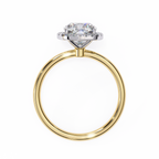 Yellow Gold Cushion Cut Halo Diamond Engagement Ring