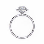 White Gold Cushion-Cut Diamond Halo Solitaire Engagement Ring
