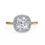 Yellow Gold Cushion Cut Halo Diamond Engagement Ring