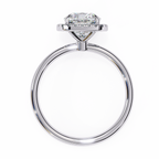 White Gold Cushion-Cut Diamond Halo Solitaire Engagement Ring