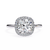 White Gold Cushion-Cut Diamond Halo Solitaire Engagement Ring