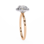 Rose Gold Cushion Cut Halo Diamond Engagement Ring