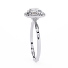 White Gold Cushion-Cut Diamond Halo Solitaire Engagement Ring