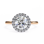 Rose Gold Round Brilliant Halo Diamond Engagement Ring