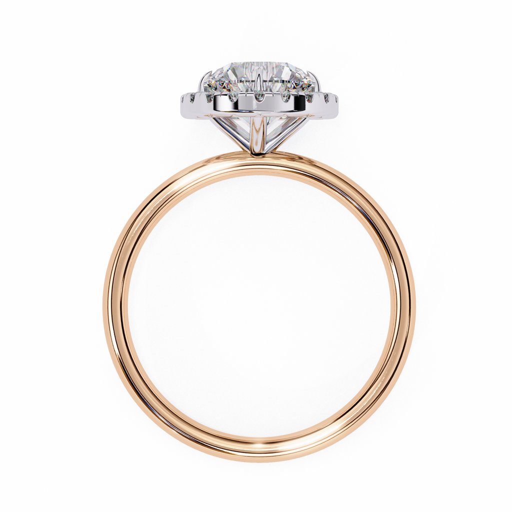 Rose Gold Round Brilliant Halo Diamond Engagement Ring