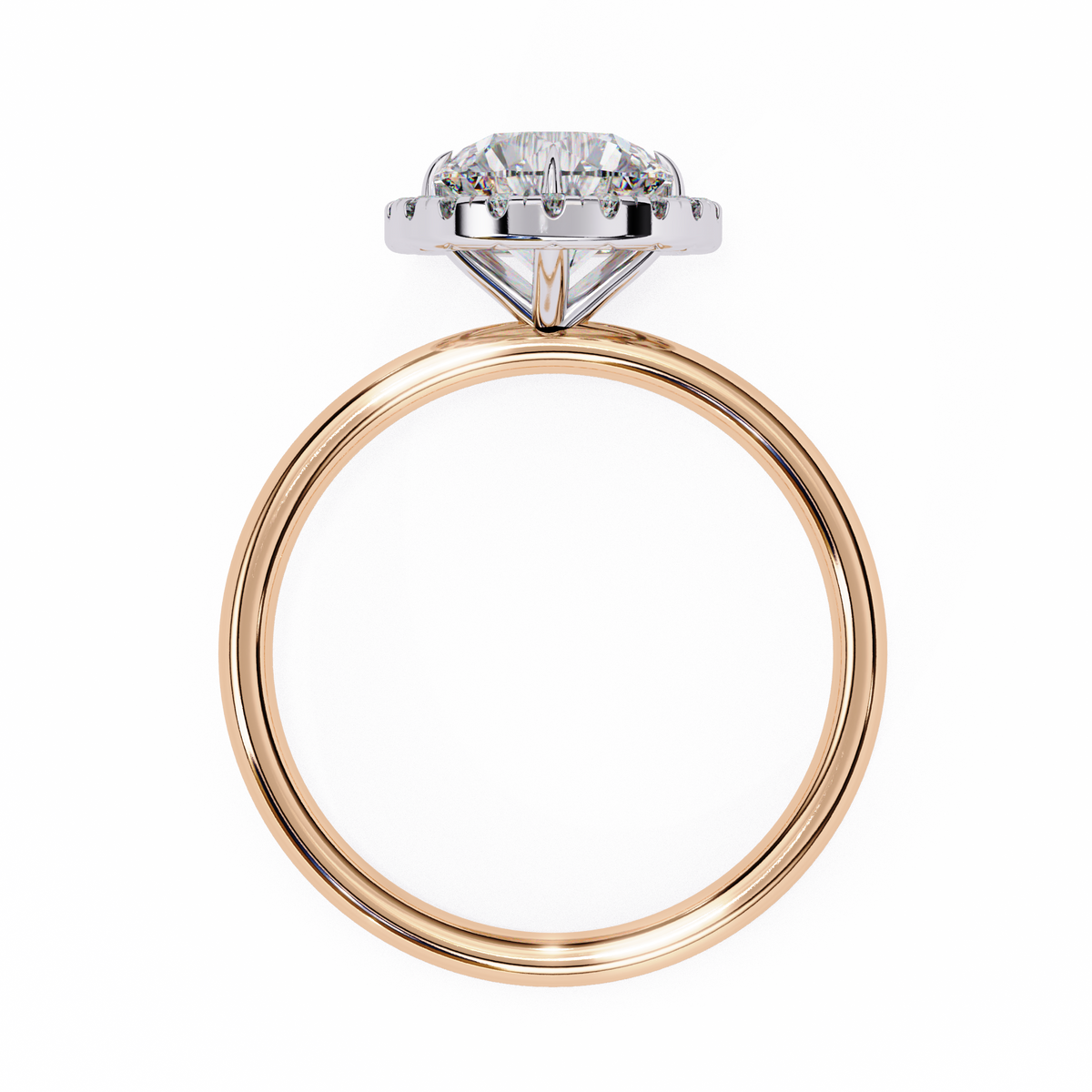 Rose Gold Round Brilliant Halo Diamond Engagement Ring
