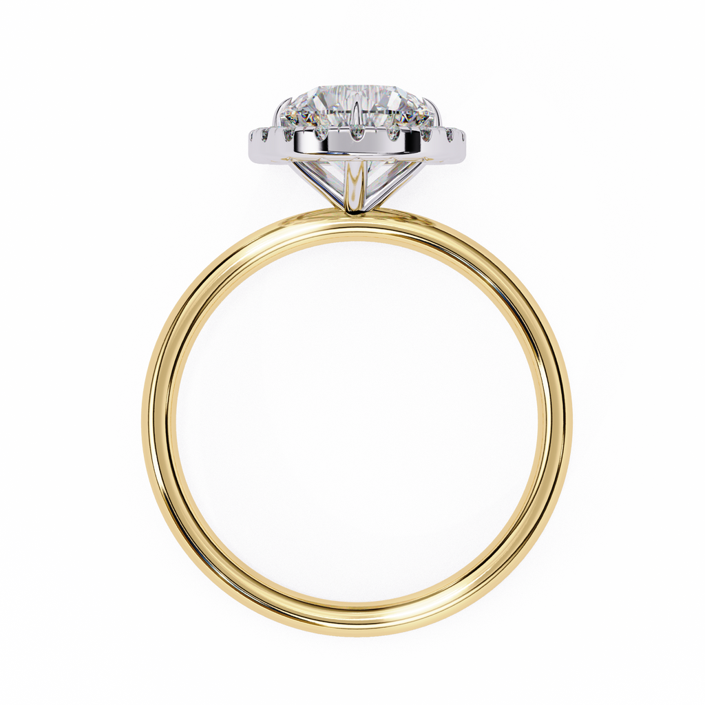 Yellow Gold Round Brilliant Halo Diamond Engagement Ring