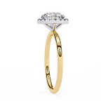 Yellow Gold Round Brilliant Halo Diamond Engagement Ring