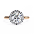 Rose Gold Round Brilliant Halo Diamond Engagement Ring