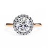 Rose Gold Round Brilliant Halo Diamond Engagement Ring