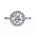 White Gold Round Diamond Halo Solitaire Engagement Ring