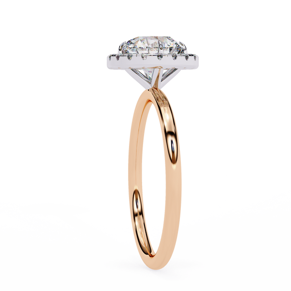 Rose Gold Round Brilliant Halo Diamond Engagement Ring