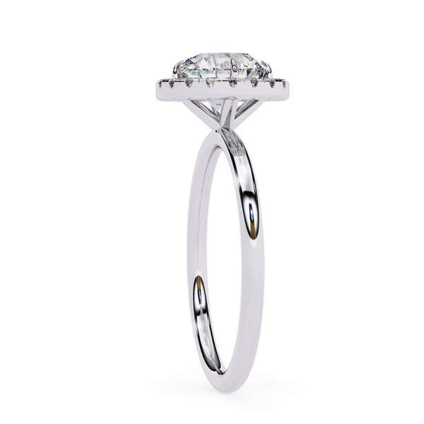 White Gold Round Diamond Halo Solitaire Engagement Ring