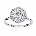 White Gold Round Diamond Halo Solitaire Engagement Ring