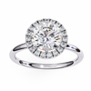 White Gold Round Diamond Halo Solitaire Engagement Ring