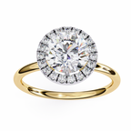 Yellow Gold Round Brilliant Halo Diamond Engagement Ring