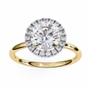 Yellow Gold Round Brilliant Halo Diamond Engagement Ring