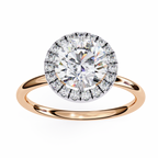 Rose Gold Round Brilliant Halo Diamond Engagement Ring