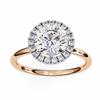 Rose Gold Round Brilliant Halo Diamond Engagement Ring
