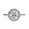White Gold Round Diamond Halo Solitaire Engagement Ring