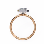 Rose Gold Radiant Cut Halo Diamond Engagement Ring