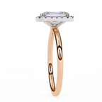 Rose Gold Radiant Cut Halo Diamond Engagement Ring