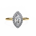 Yellow Gold Marquise Cut Halo Diamond Engagement Ring