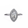 White Gold Marquise Diamond Halo Solitaire Engagement Ring