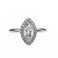 White Gold Marquise Diamond Halo Solitaire Engagement Ring