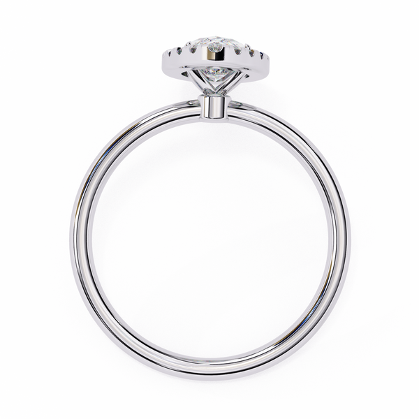 White Gold Marquise Diamond Halo Solitaire Engagement Ring