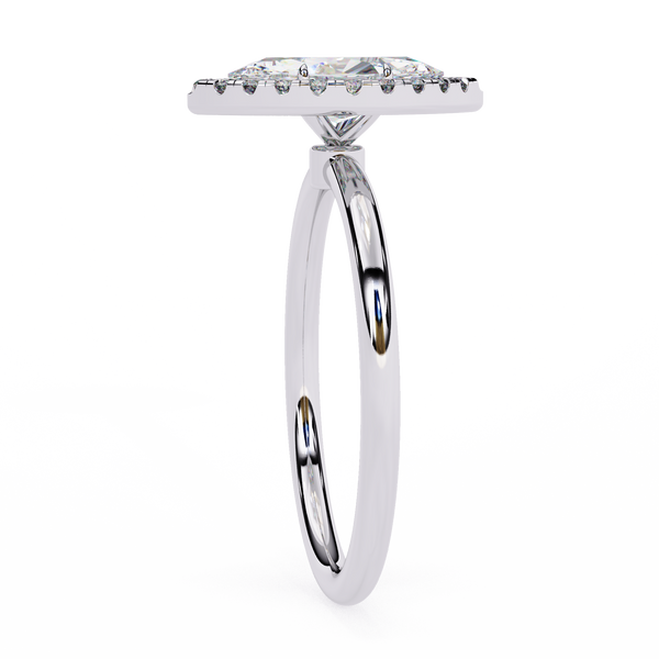 White Gold Marquise Diamond Halo Solitaire Engagement Ring