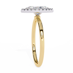 Yellow Gold Marquise Cut Halo Diamond Engagement Ring