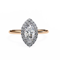 Rose Gold Marquise Cut Halo Diamond Engagement Ring