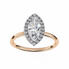 Rose Gold Marquise Cut Halo Diamond Engagement Ring