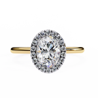 Yellow Gold Oval Cut Halo Diamond Engagement Ring