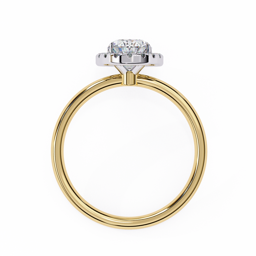 Yellow Gold Oval Cut Halo Diamond Engagement Ring