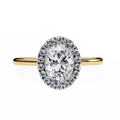 Yellow Gold Oval Cut Halo Diamond Engagement Ring
