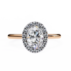 Rose Gold Oval Cut Halo Diamond Engagement Ring