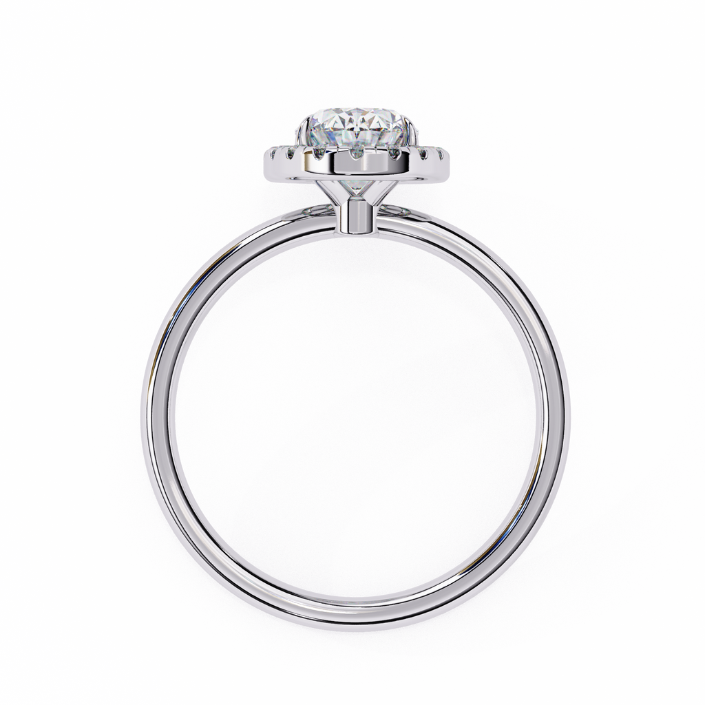 White Gold Oval Diamond Halo Solitaire Engagement Ring