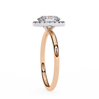 Rose Gold Oval Cut Halo Diamond Engagement Ring