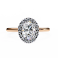 Rose Gold Oval Cut Halo Diamond Engagement Ring