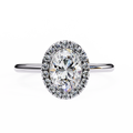 White Gold Oval Diamond Halo Solitaire Engagement Ring