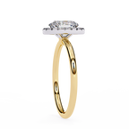 Yellow Gold Oval Cut Halo Diamond Engagement Ring
