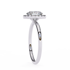 White Gold Oval Diamond Halo Solitaire Engagement Ring