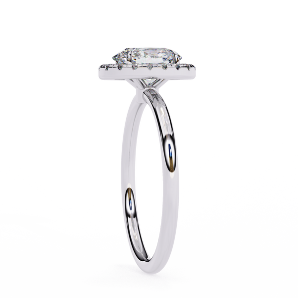 White Gold Oval Diamond Halo Solitaire Engagement Ring