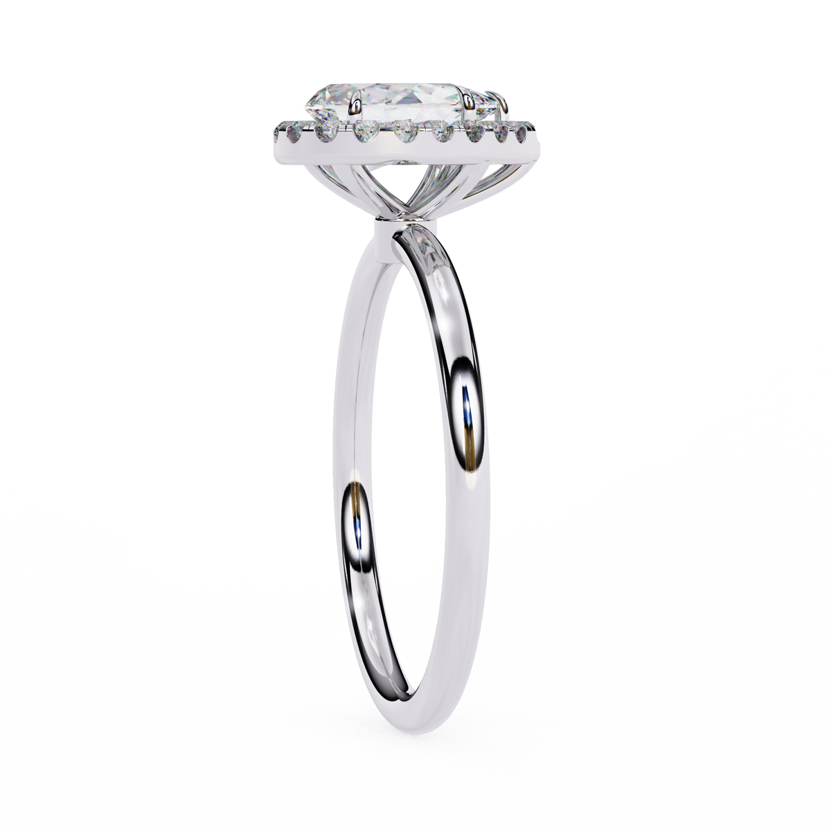 White Gold Pear Diamond Halo Solitaire Engagement Ring