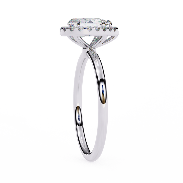 White Gold Pear Diamond Halo Solitaire Engagement Ring